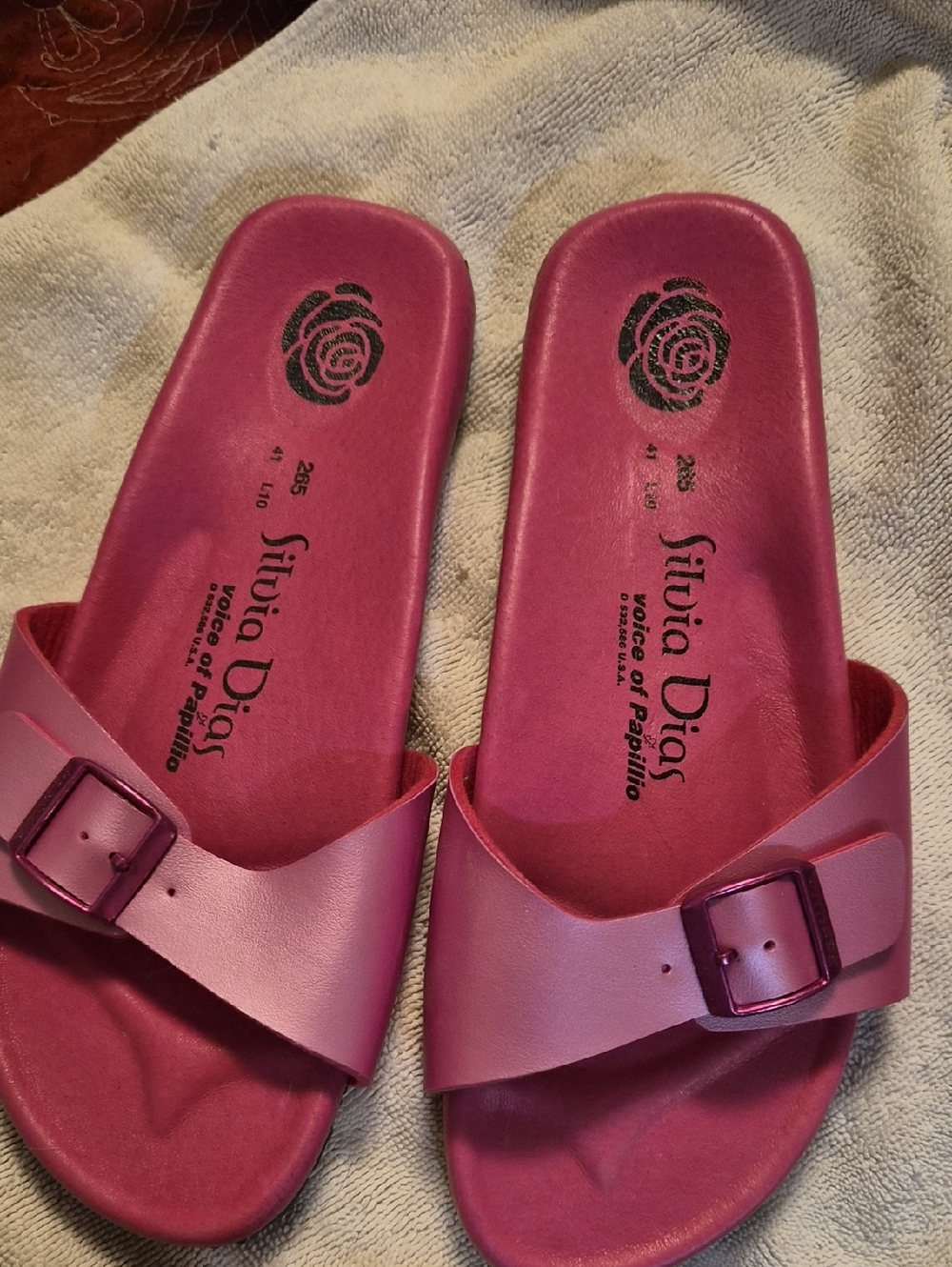 Women's Pink Slide Sandals with Buckle By PAPILLIO  Subsidary Of BIRKENSTOCK